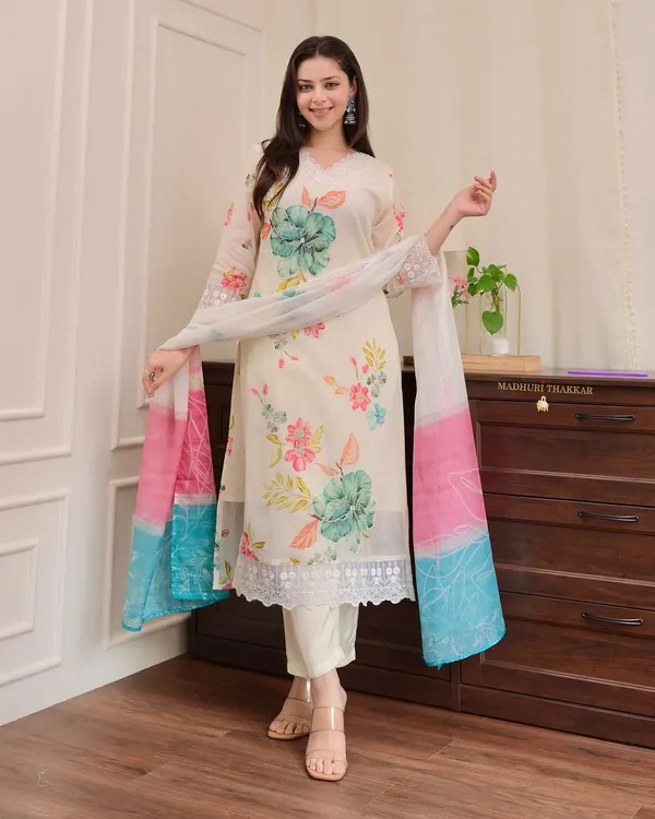 Cream_Reshmi_Organza_3-Piece_Suit_Set