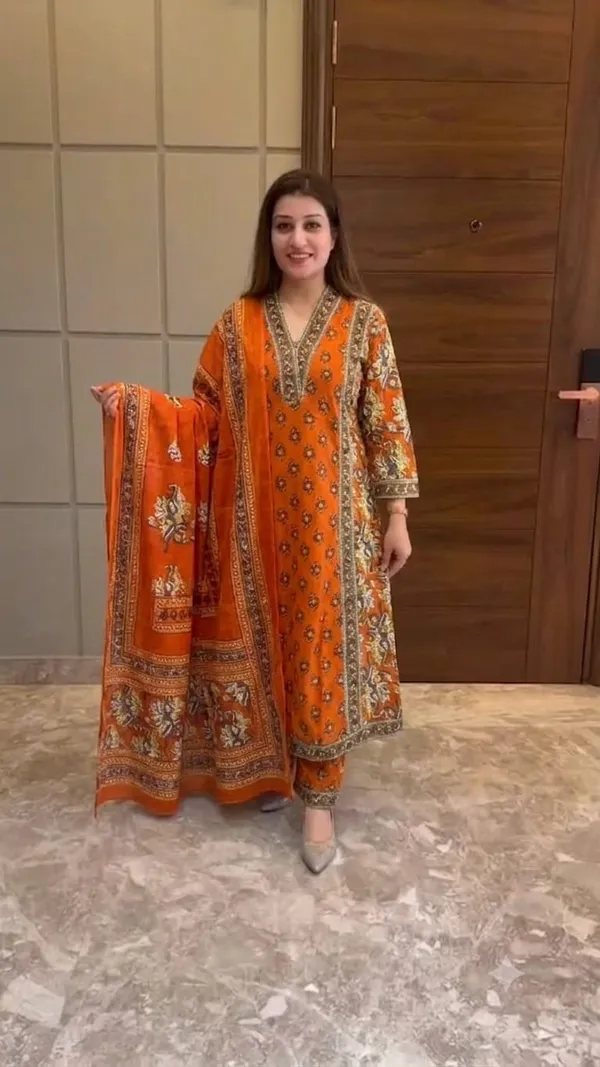 Burnt_Orange_Party_Wear_3-Piece_Suit_Set