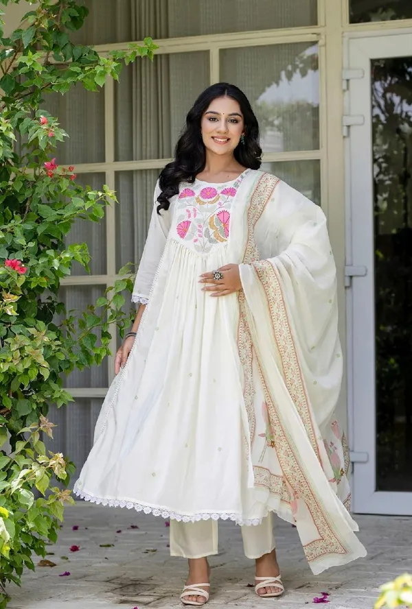 Ivory_White_Cotton_Designer_Anarkali_Kurta_Set