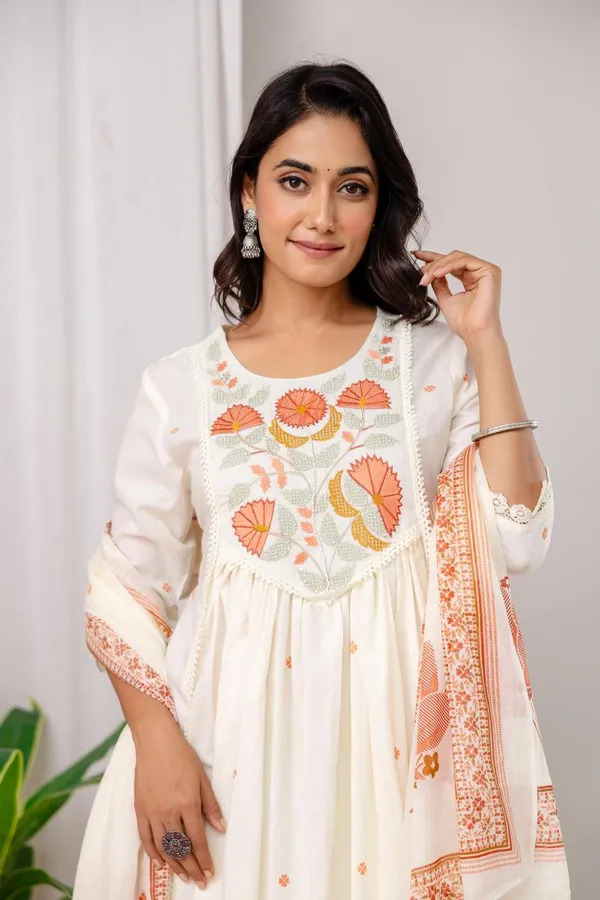 Ivory_White_Cotton_Designer_Anarkali_Set