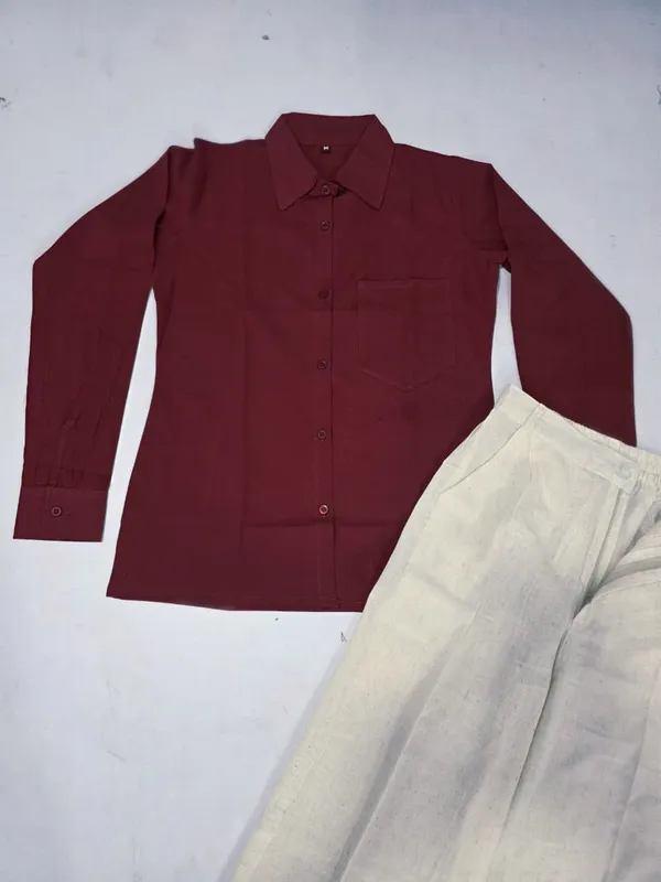 Maroon_Cotton_Shirt_&_Pant_Set