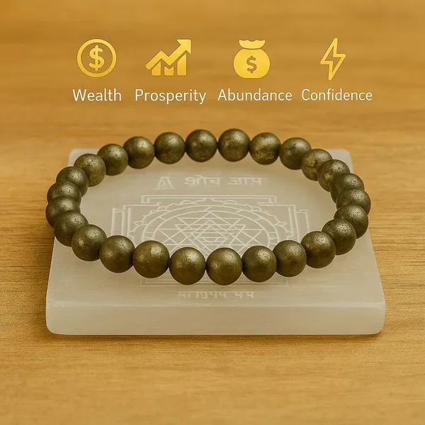 Fortune_Pyrite_Bracelet_+_FREE_Kuber_Yantra_Selenite_Charging_Plate