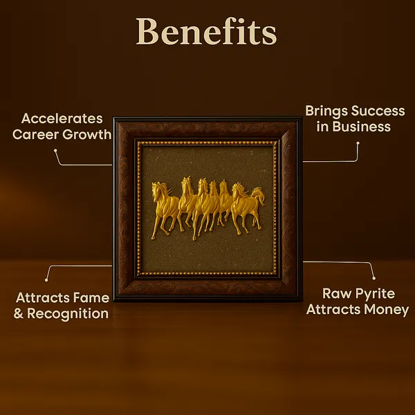 Golden_Victory_–_7_Horses_Raw_Pyrite_Vastu_Frame