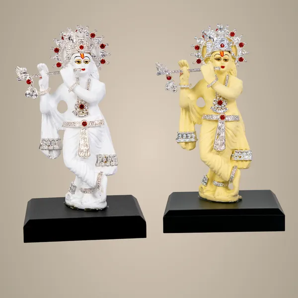 White_&_Peach_Premium_Quality_Resin_Religious_Idol_&_Figurine_(Pack_Of_2)