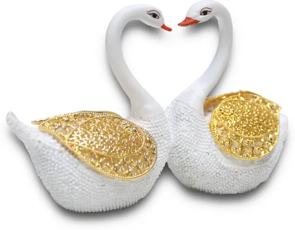 White_&_Gold_Premium_Quality_Resin_Bird_&_Animal_Showpiece