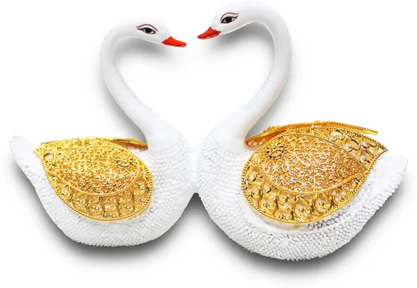 White_&_Gold_Premium_Quality_Resin_Bird_&_Animal_Showpiece
