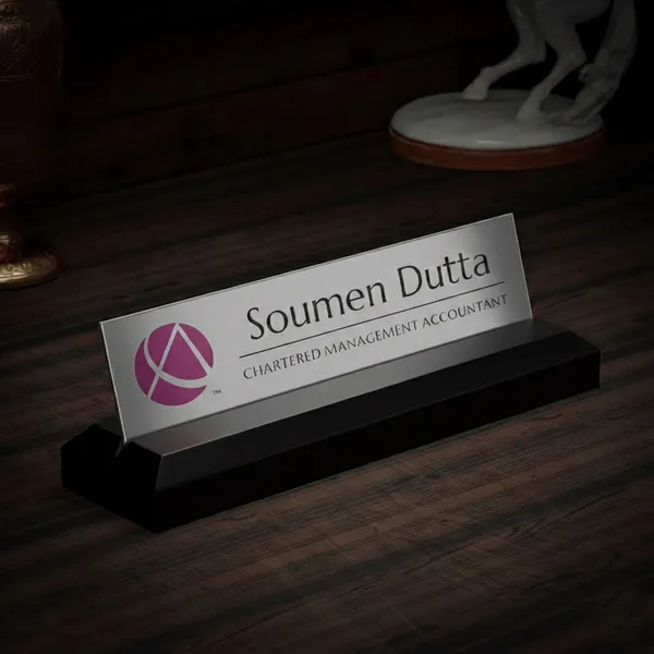 Executive_Custom_Brushed_Stainless_Steel_Nameplate_with_Solid_Wood_Base