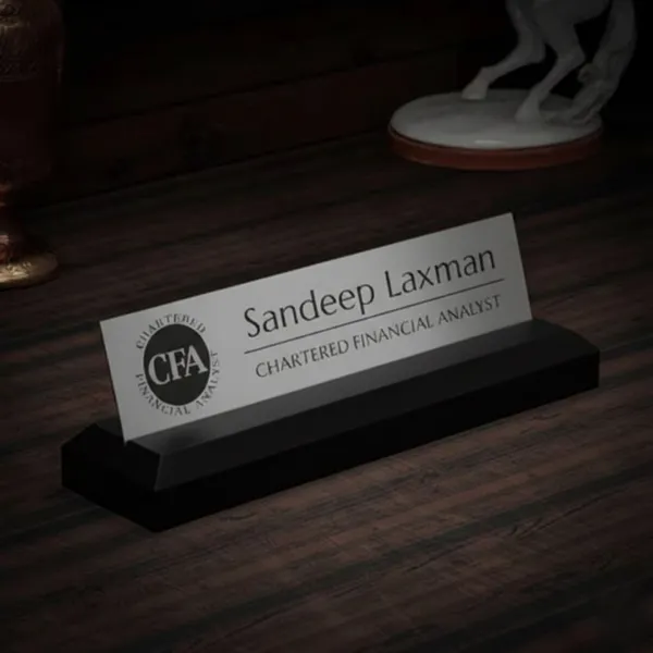 Executive_Custom_Brushed_Stainless_Steel_Nameplate_with_Solid_Wood_Base