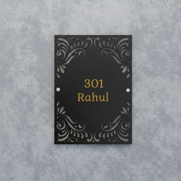Premium_Laser-Cut_stainless_steel_Finish_Metal_Nameplate_for_Home_&_Office