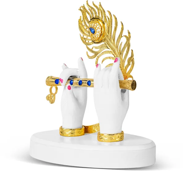 White_&_Gold_Premium_Quality_Resin_Handicraft_&_Artifact_Showpiece