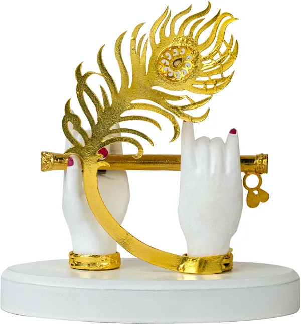 White_&_Gold_Premium_Quality_Resin_Handicraft_&_Artifact_Showpiece