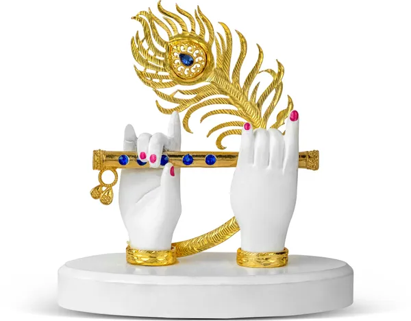 White_&_Gold_Premium_Quality_Resin_Handicraft_&_Artifact_Showpiece