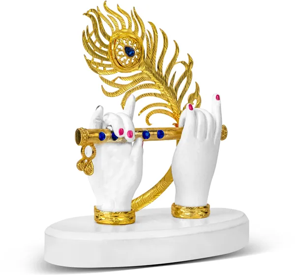 White_&_Gold_Premium_Quality_Resin_Handicraft_&_Artifact_Showpiece
