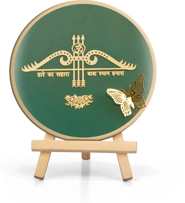 Paper_Green_Premium_Quality_Wood_Khatu_Shyam_Ji_Resin_Art_Gold_Cutwork