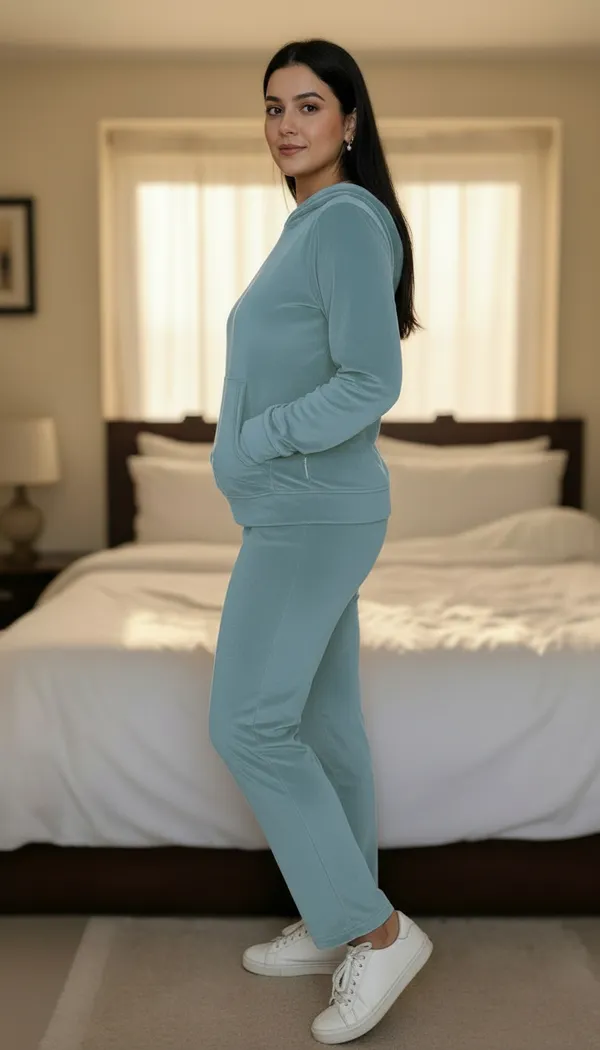 Pistachio_Green_Velvet_Premium_&_Elegant_Night_Suit_For_Women