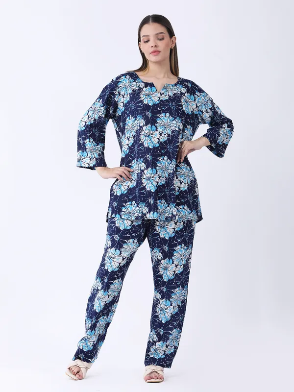 Navy_Blue_Cotton_Premium_&_Elegant_Stylish_Long_Sleeves_Co-Ord_Set_For_Women