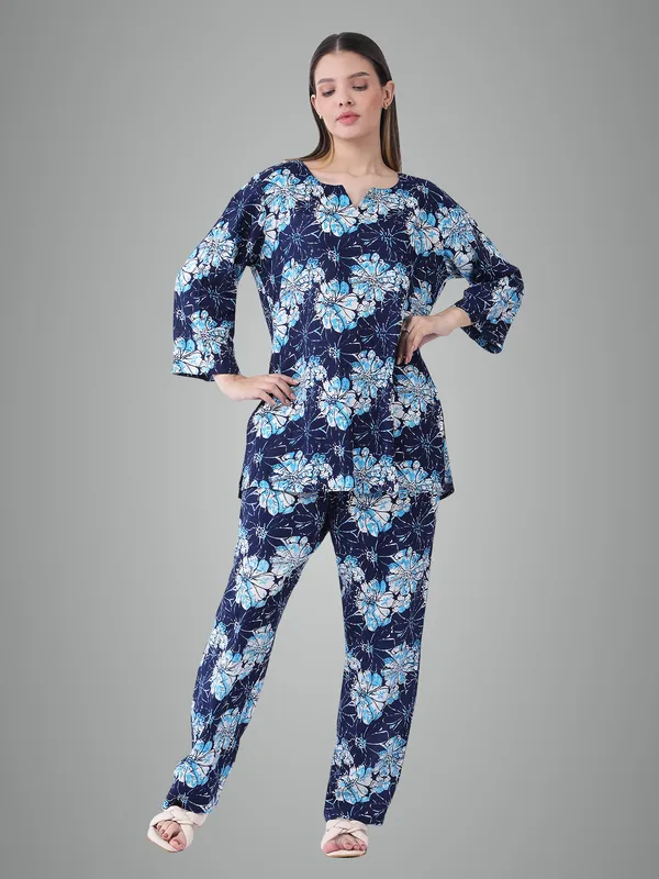 Navy_Blue_Cotton_Premium_&_Elegant_Stylish_Long_Sleeves_Co-Ord_Set_For_Women