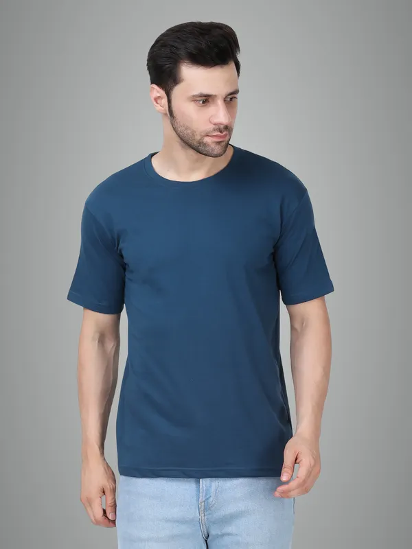 Blue_Cotton_Premium_&_Elegant_T-Shirt_For_Men
