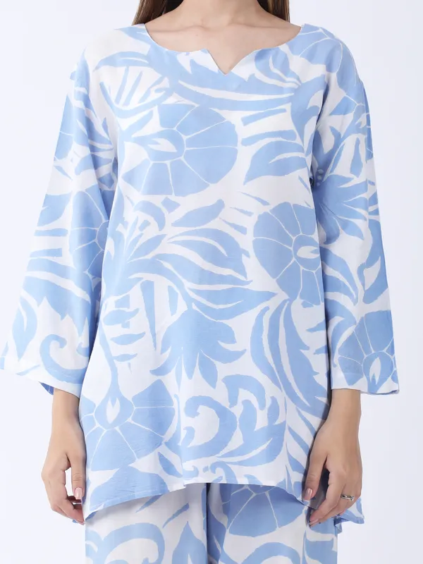 Sky_Blue_Cotton_Premium_&_Elegant_Stylish_Long_Sleeves_Co-Ord_Set_For_Women