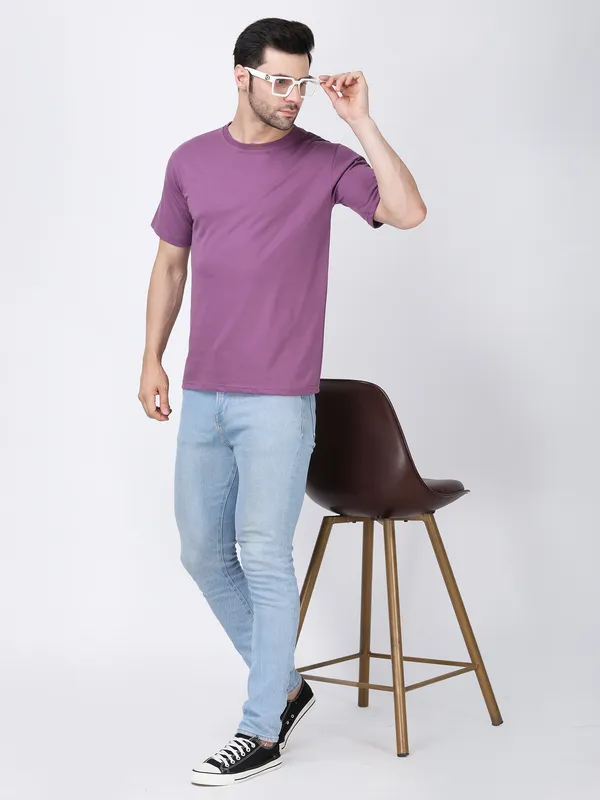 Purple_Cotton_Premium_&_Elegant_T-Shirt_For_Men