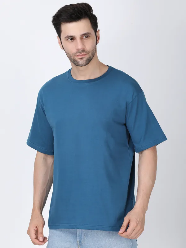 Royal_Blue_Cotton_Premium_&_Elegant_Oversized_T-Shirt_For_Men