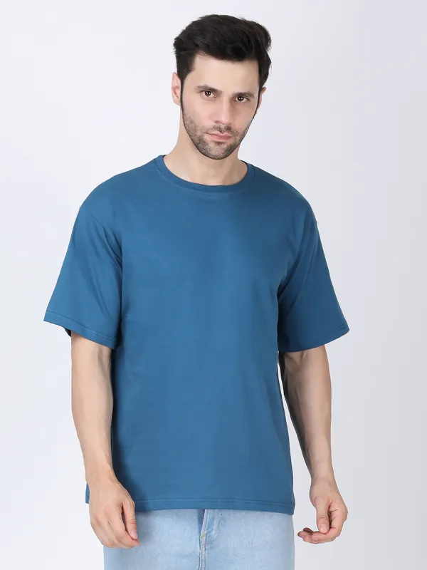 Royal_Blue_Cotton_Premium_&_Elegant_Oversized_T-Shirt_For_Men