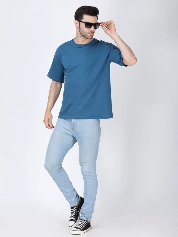 Royal_Blue_Cotton_Premium_&_Elegant_Oversized_T-Shirt_For_Men