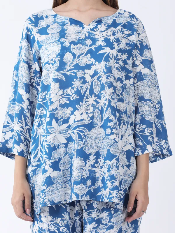Aqua_Blue_Cotton_Premium_&_Elegant_Stylish_Long_Sleeves_Co-Ord_Set_For_Women