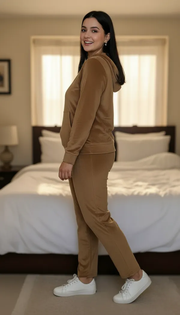 Beige_Velvet_Premium_&_Elegant_Night_Suit_For_Women