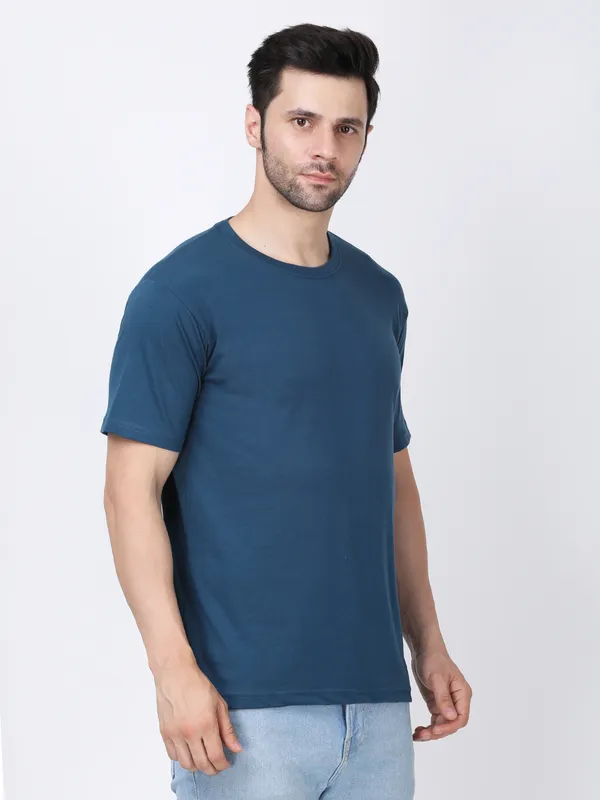 Blue_Cotton_Premium_&_Elegant_T-Shirt_For_Men