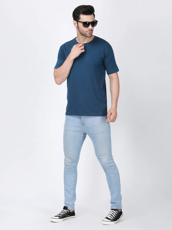 Blue_Cotton_Premium_&_Elegant_T-Shirt_For_Men