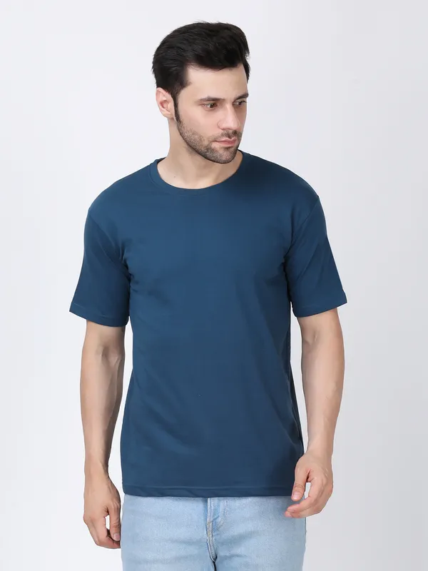 Blue_Cotton_Premium_&_Elegant_T-Shirt_For_Men