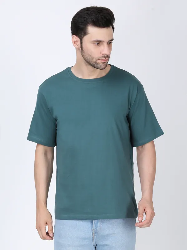 Green_Cotton_Premium_&_Elegant_Oversized_T-Shirt_For_Men