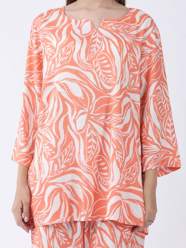 Orange_Cotton_Premium_&_Elegant_Stylish_Long_Sleeves_Co-Ord_Set_For_Women