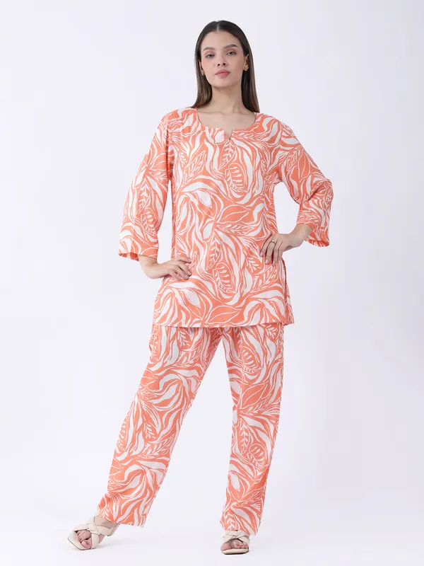 Orange_Cotton_Premium_&_Elegant_Stylish_Long_Sleeves_Co-Ord_Set_For_Women