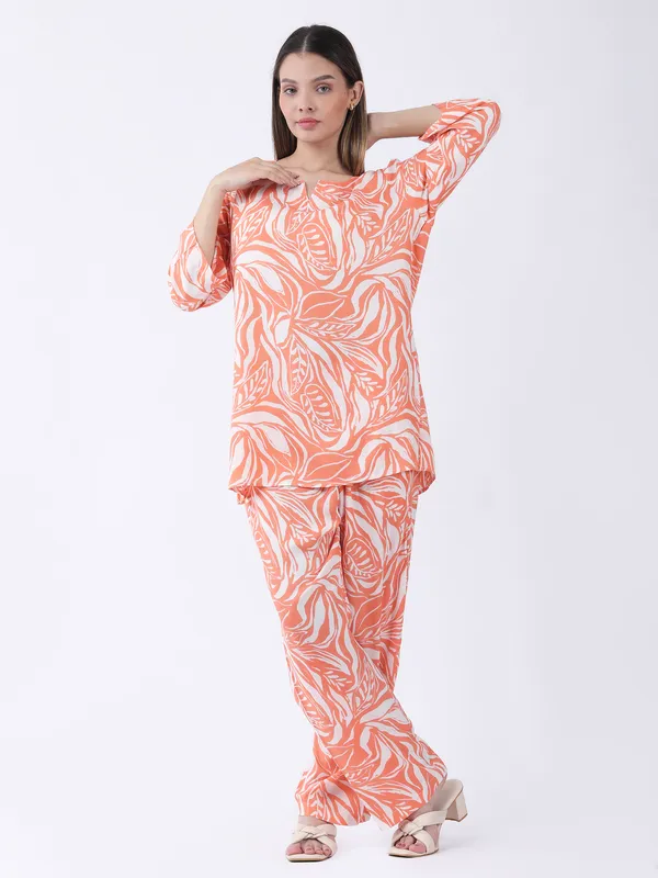 Orange_Cotton_Premium_&_Elegant_Stylish_Long_Sleeves_Co-Ord_Set_For_Women