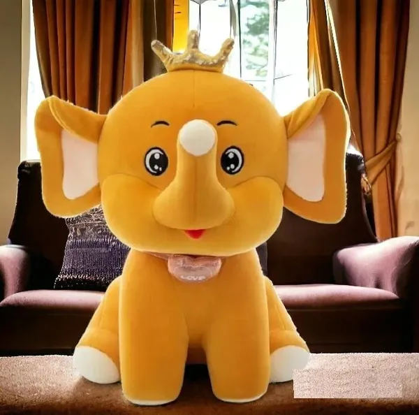Yellow_Best_Quality_Fiber_Crown_Elephant_Animals_For_Boys_And_Girls
