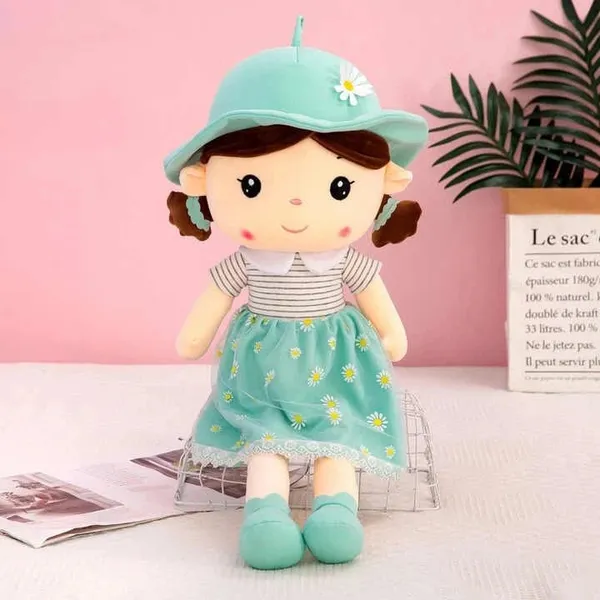 Green_Best_Quality_Fiber_Sunflower_Cap_Doll_Soft_Doll_For_Girls