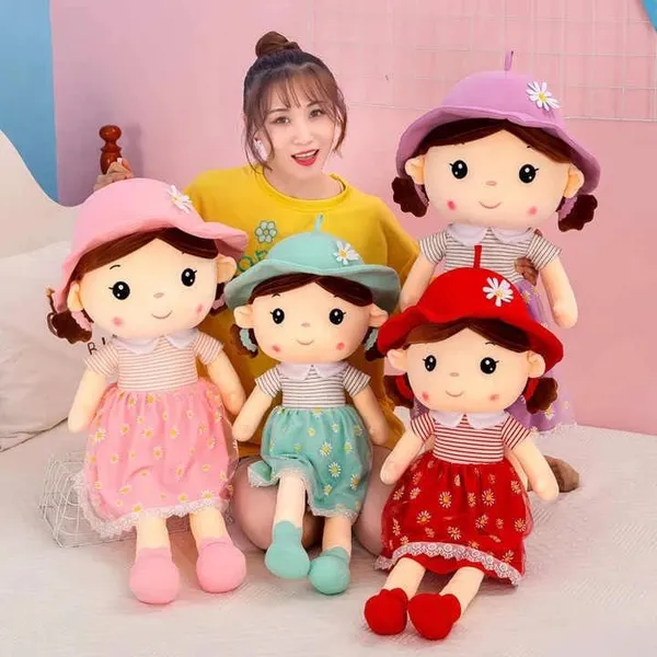 Green_Best_Quality_Fiber_Sunflower_Cap_Doll_Soft_Doll_For_Girls