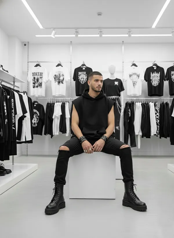 Black_Cotton_Terry_Cozy_Cotton_Hoodie_For_Men