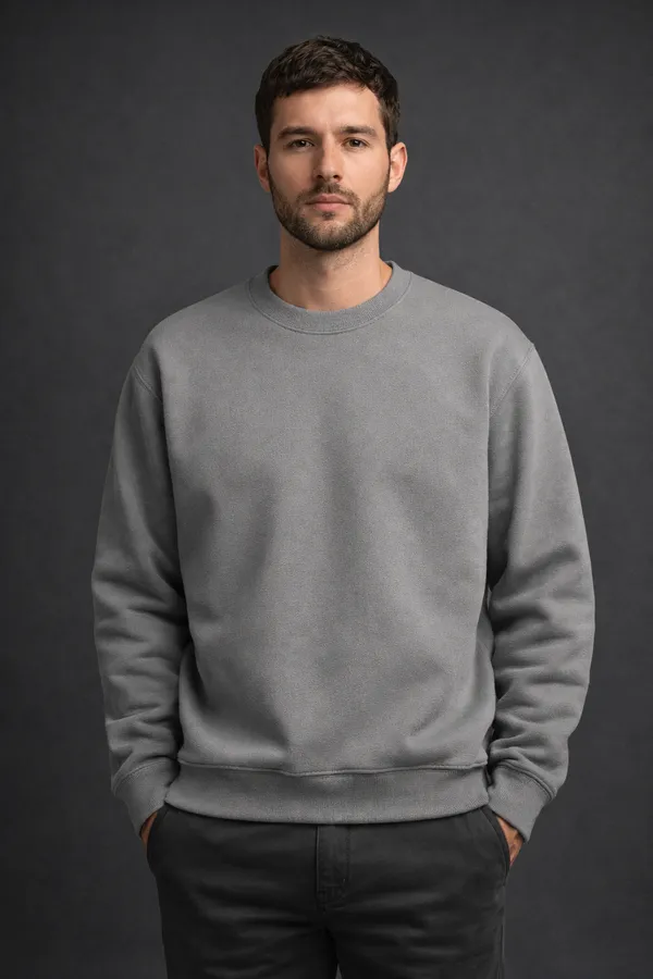 Grey_Cotton_Unisex_Sweatshirt_|_Solid