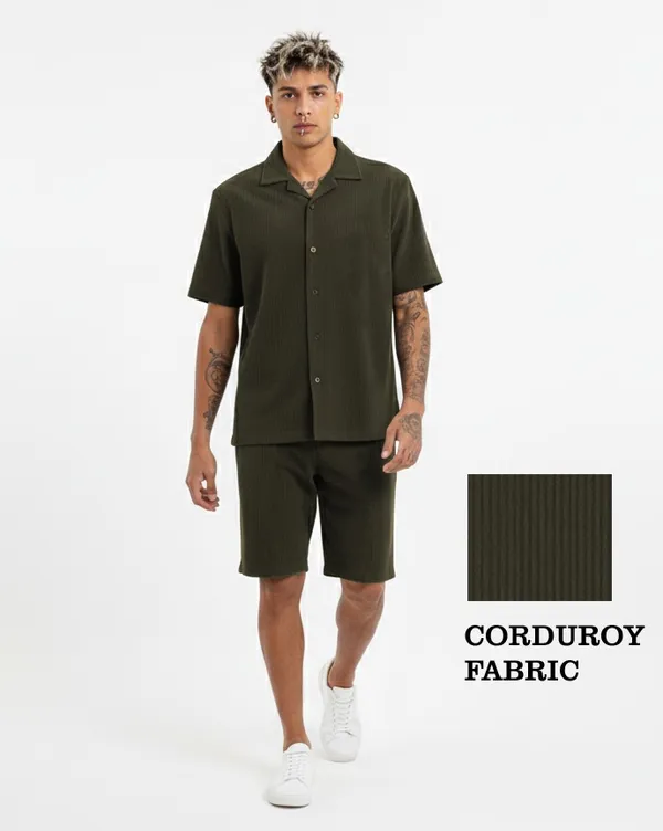 Olive_Corduroy_Fabric_Cool_Breeze_Co-ord_set_For_Men