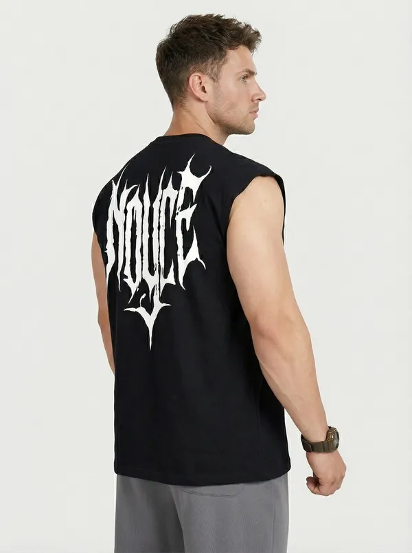 KIZAAR_Men’s_Black_Sleeveless_Graphic_Tank_Top_–_Oversized_Fit_with_Bold_Gothic_Back_Print
