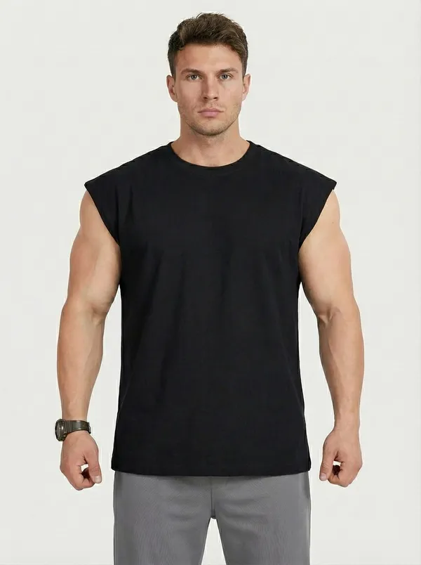 KIZAAR_Men’s_Black_Sleeveless_Graphic_Tank_Top_–_Oversized_Fit_with_Bold_Gothic_Back_Print