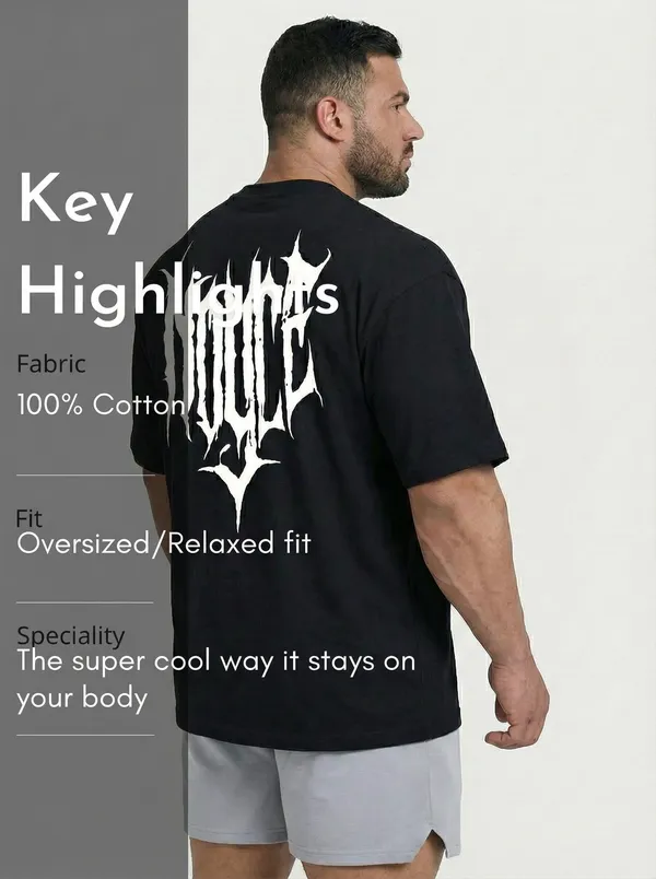 KIZAAR_Oversized_Black_Graphic_T-Shirt_–_100%_Cotton_Relaxed_Fit_Streetwear_Tee