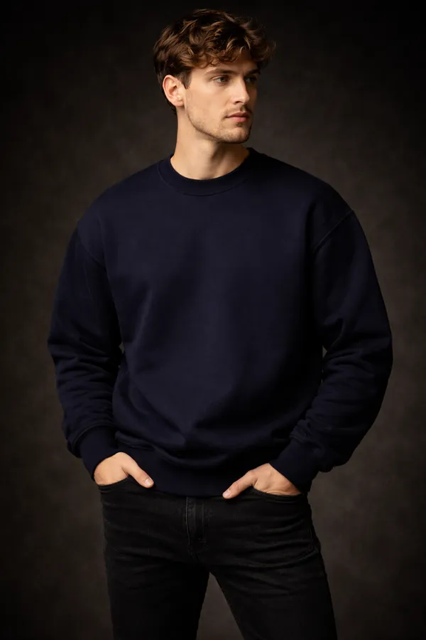 Dark_Blue_Cotton_Unisex_Sweatshirt_|_Solid