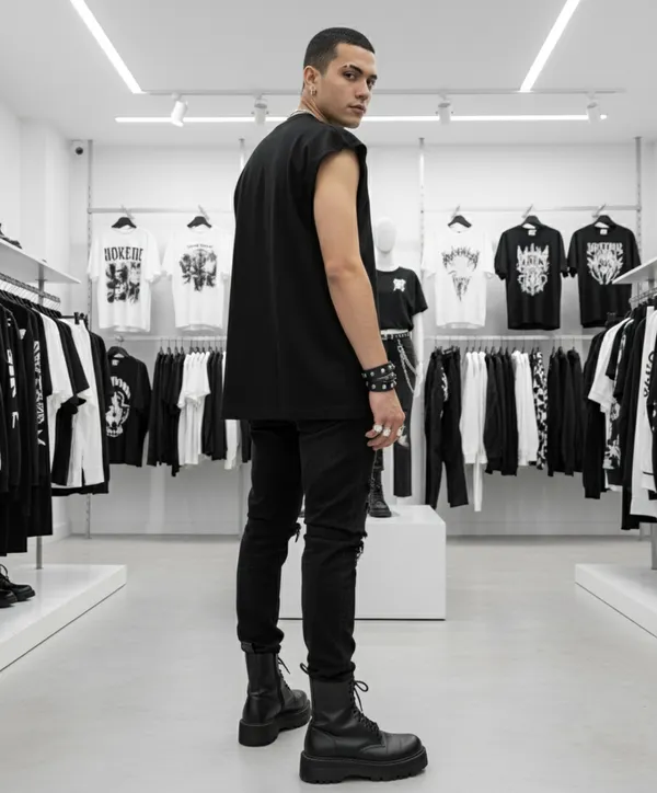 Black_Cotton_Terry_Easy_Wear_Vest_For_Men