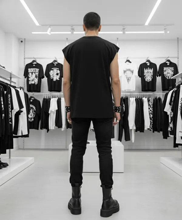 Black_Cotton_Terry_Easy_Wear_Vest_For_Men
