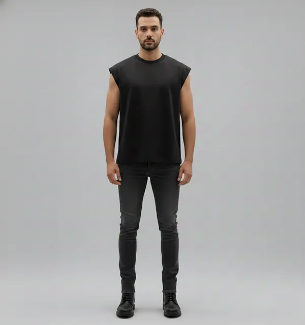 Black_Cotton_Terry_Urban_Comfort_Vest_For_Men