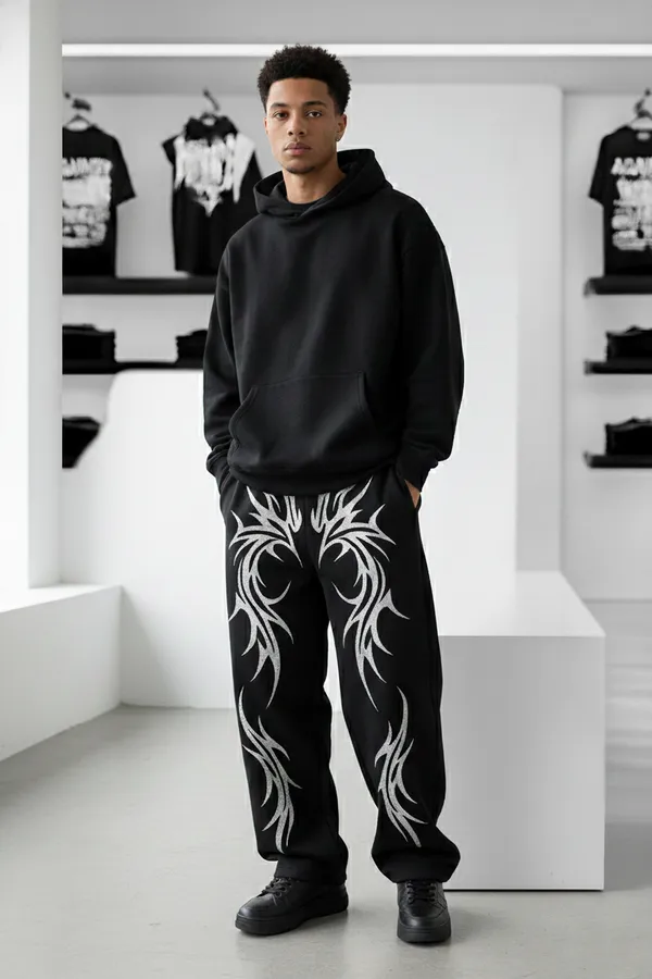 Black_Cotton_Terry_Soft_Pattern_Track_Pants_For_Men
